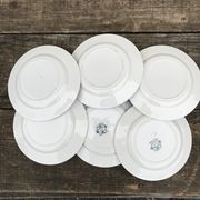 6 old flat plates in iron earth Anémones St Amand