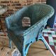Colourful wicker armchair