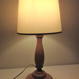 Turned wood lamp vintage 60s-70s