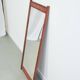 Miroir en teck avec bande en relief en cuivre