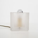 Frosted glass cube table light, Germany 1970's