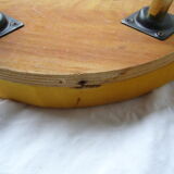 Pair of four-foot stools in vintage red moumoute