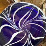 Vase en verre soufflé bleu