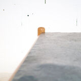 Scandinavian coffee table oak and slate 60's