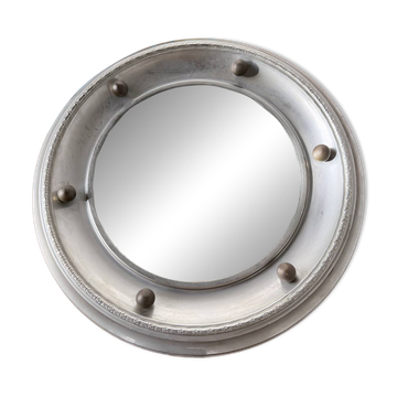 Round convex metal mirror in English style 1900