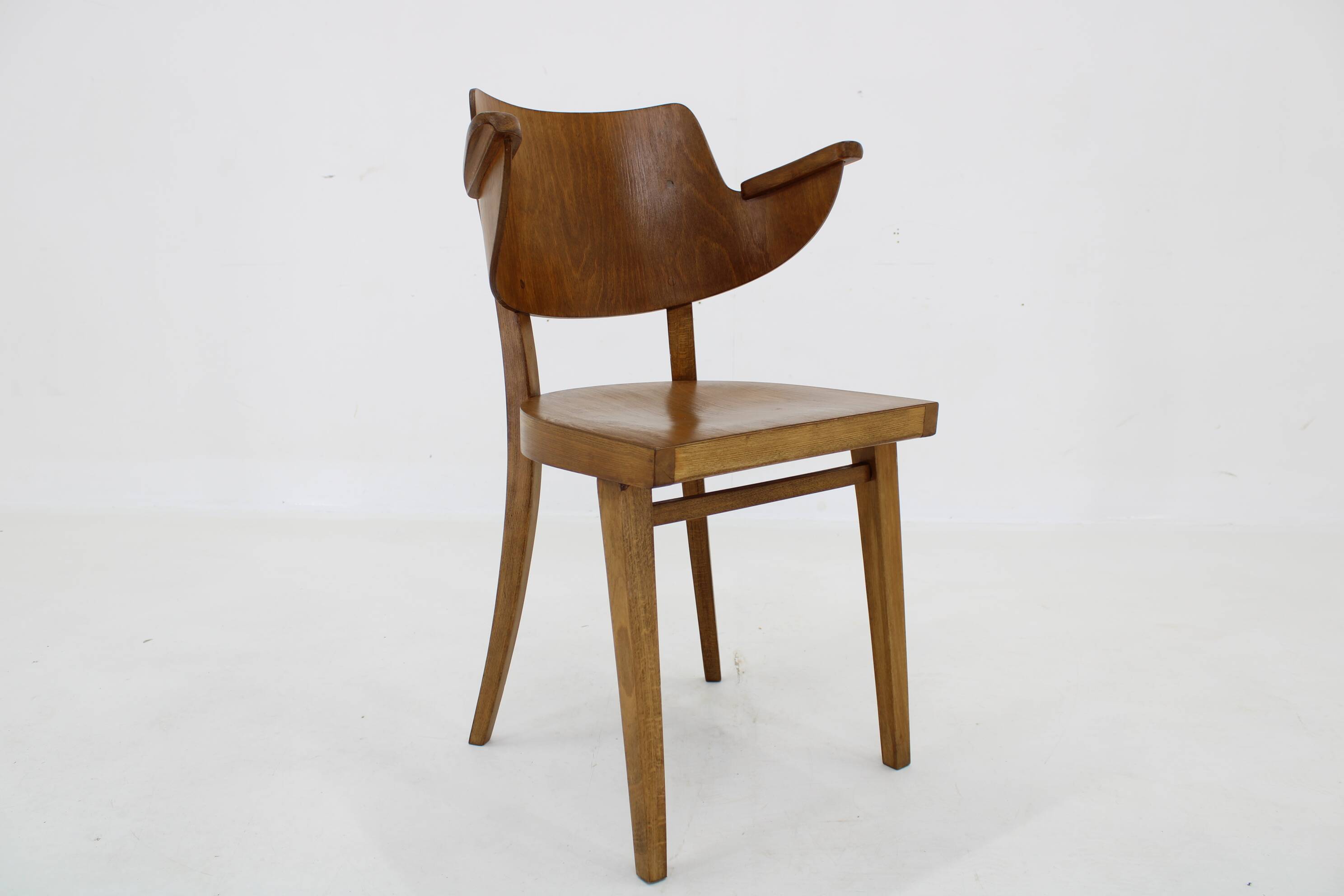 1960s Desk or Side Beech Chair by Ton, Czechoslovakia
