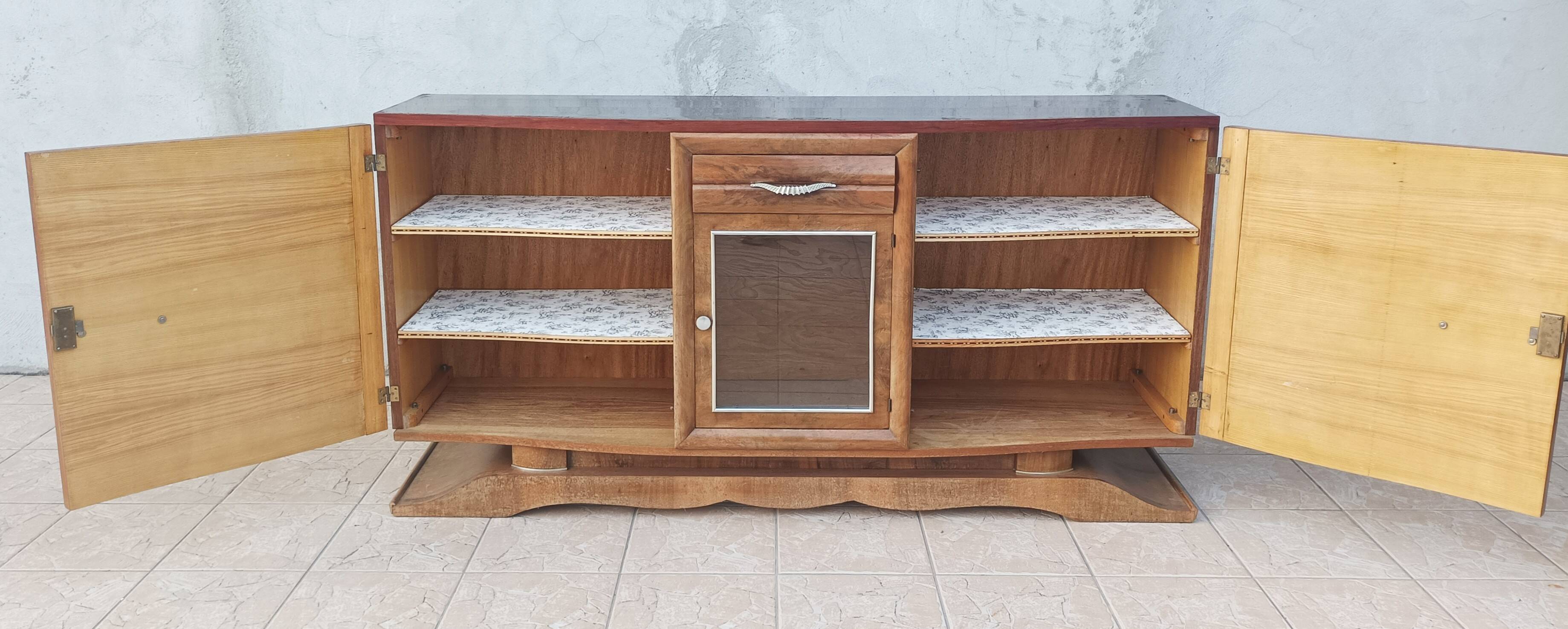 Art Deco sideboard in burr walnut
