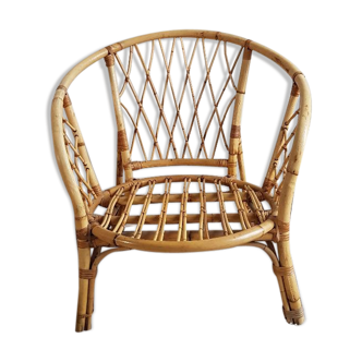 Armchair in rattan and wicker