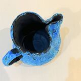 Pitcher Vase Fat Lava ceramic stoneware blue black 1960 Glacier enamels Cyclope Pottery Annecy Charles