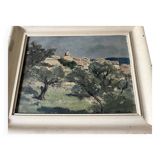 Oil on panel, Chateauneuf du Pape, 1950, signed Paul Surtel