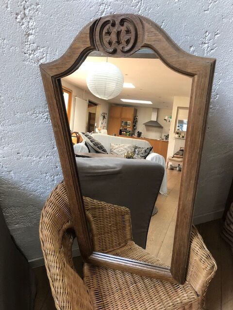 Art Deco mirror in chestnut