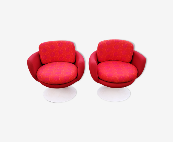 Fauteuils des années 70 pivotants pieds tulipes