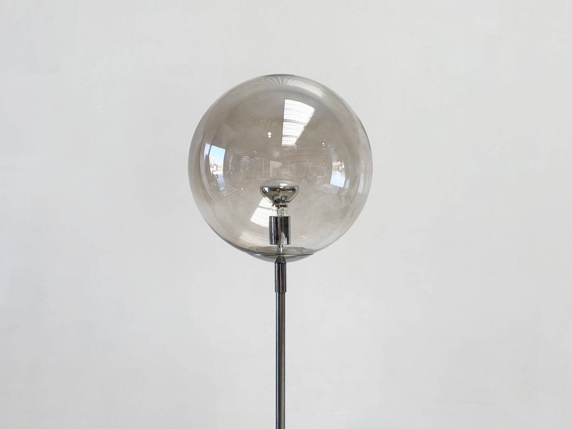 XL glass shade floor lamp