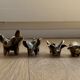 Set de 4 cochons cendriers en bronze Pfizer