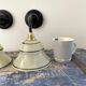 Set of two new electrified Art Deco wall lamps