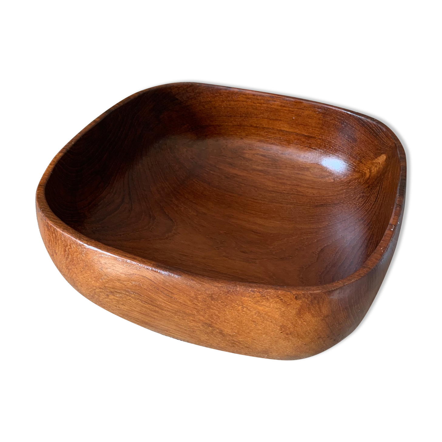 Square teak bowl
