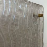 Pair of vintage sconces, molded frosted glass, Murano Italy 1970