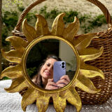 Golden resin sun mirror from the 1960s.