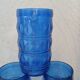 6 antique cobalt blue glasses