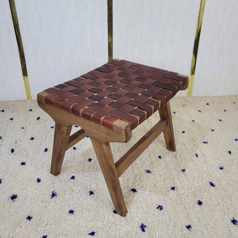 Moroccan wooden stool handmade,
