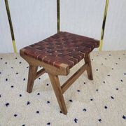 Tabouret marocain en bois fabriqué à la main,