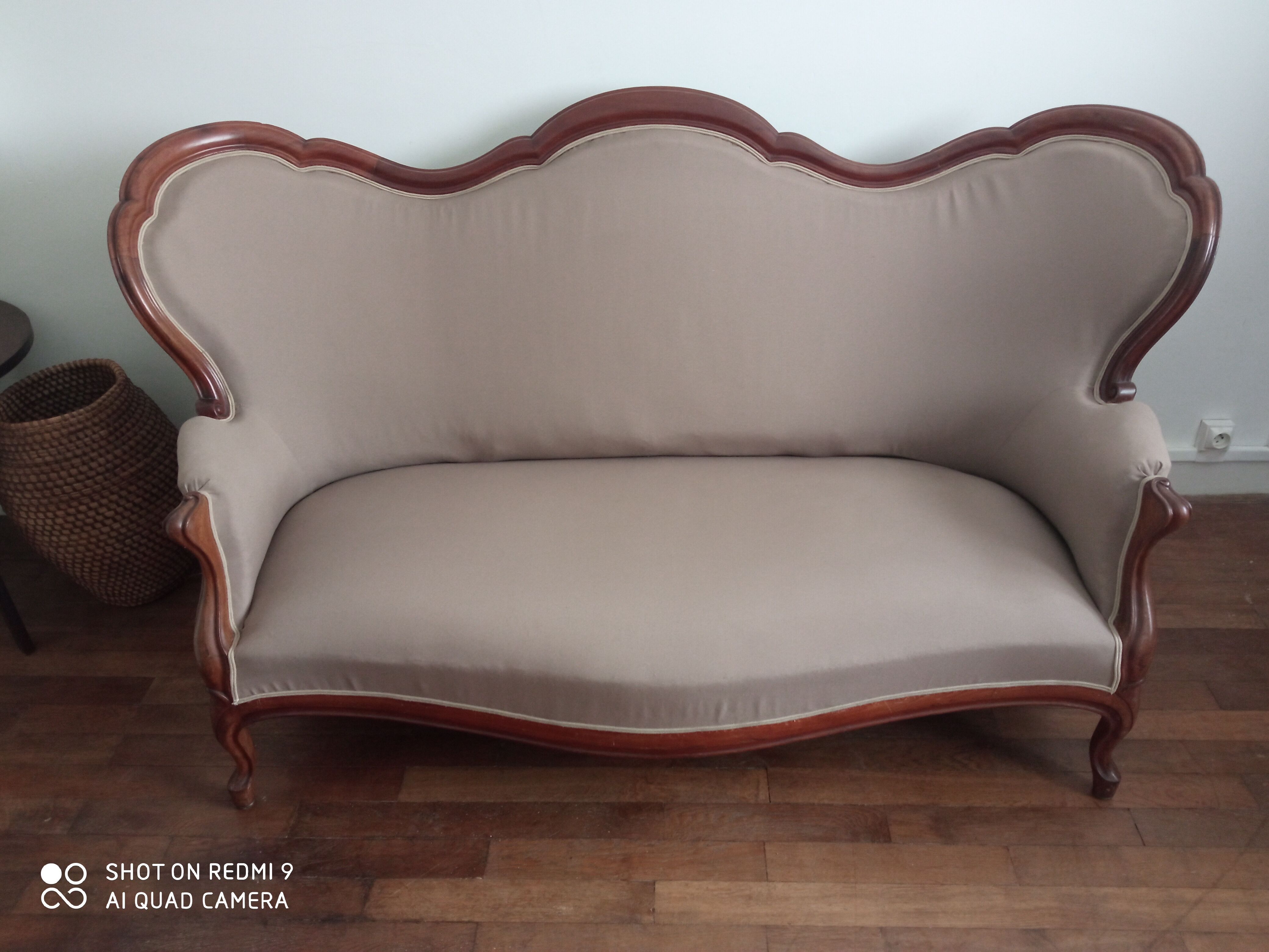 Old Napoleon III mahogany bench