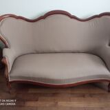 Banquette Napoléon III ancienne en acajou