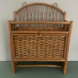 Vintage rattan wall shelf