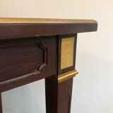 Two-level table in mahogany and brass