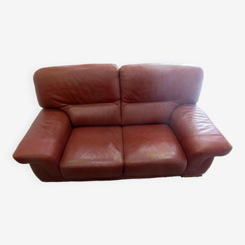 Leather sofa, 2 seats, Roche-Bobois brand