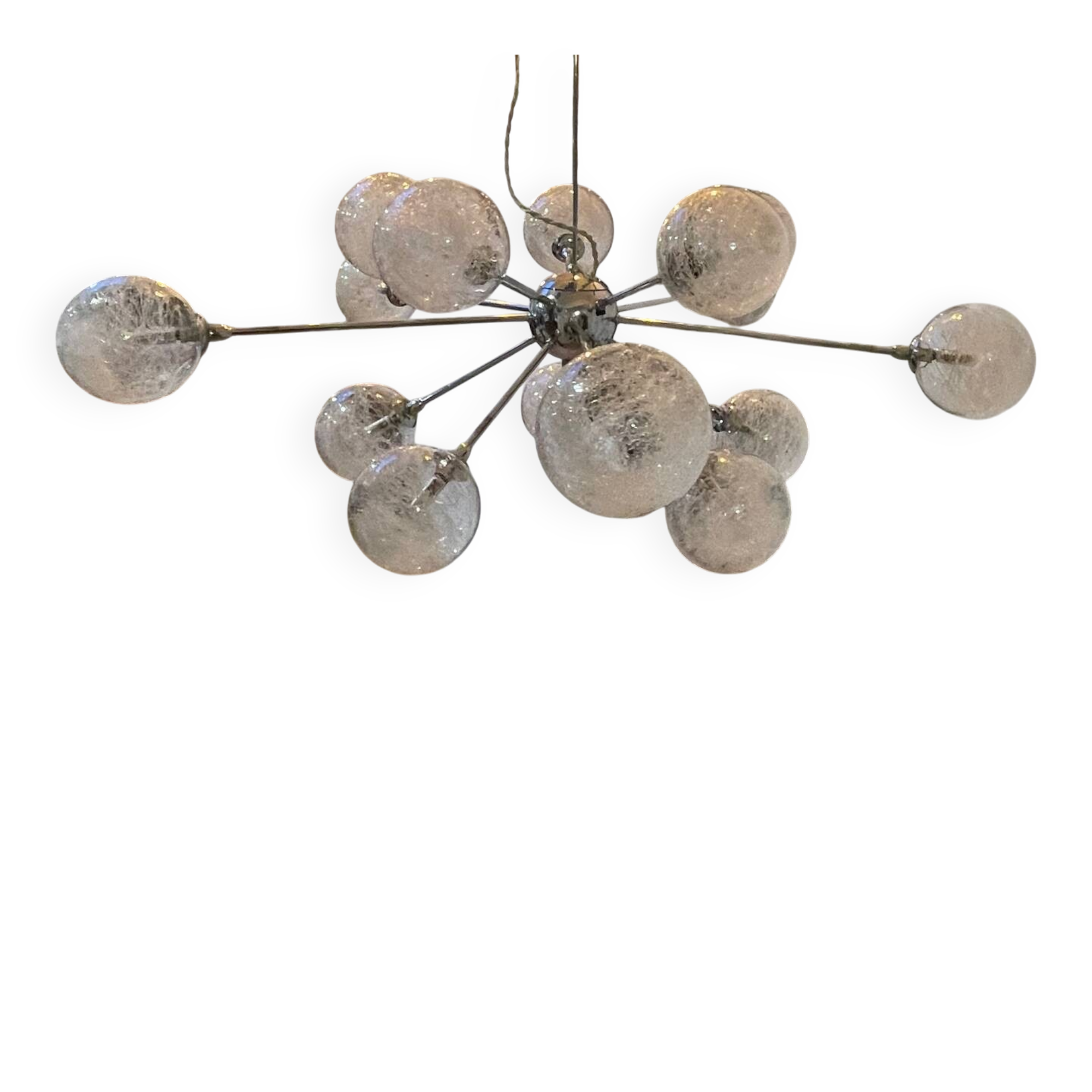 Lustre Sputnik 15 boules filament de verre