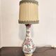 Ancien Lampe Porcelaine Craquelée Satsuma Japon Balustre Meiji Fleurs
