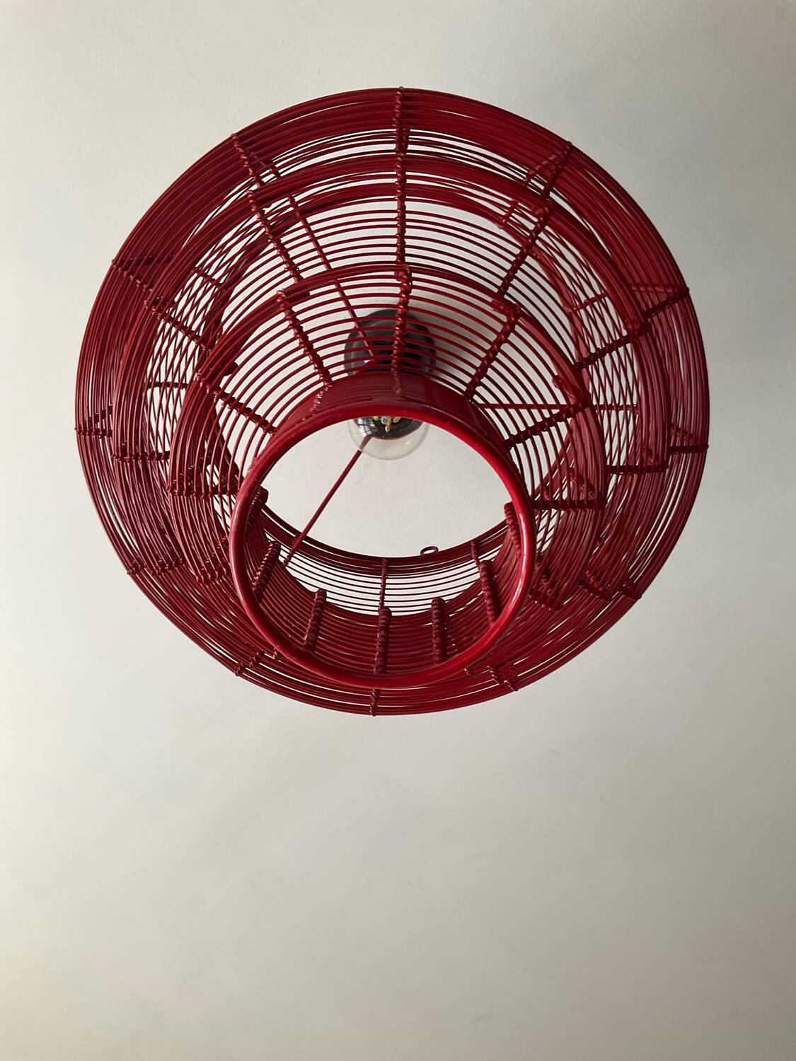 Vintage metal cage chandelier from the 80s