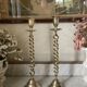 Pair of twisted brass candlesticks 37cm
