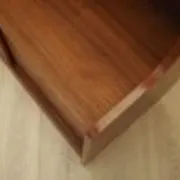 Danish teak veneered bookcase with sliding doors, 1970s