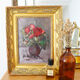 Oil on still-life canvas bouquet of flowers by Anfrey-Monin
