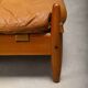 Brazilian Stool Ottoman Oak and Leather in the style of Sergio Rodrigues