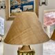Lampe de table en céramique imitation bambou avec Abat jours, années 1970