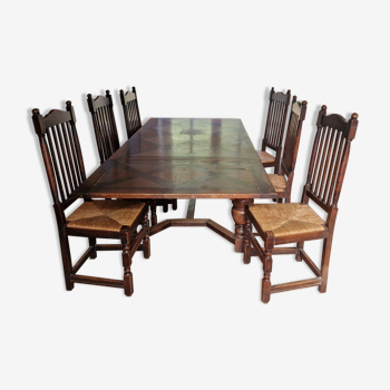 Table and dining chairs