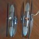 Pair of smoked glass and chrome wall lights