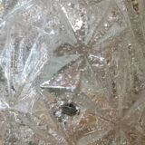 Vintage pressed molded glass lamp globe diamond faceted portable pendant light