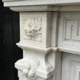 Louis XVI Style Fireplace in White Carrara Marble Circa 1880