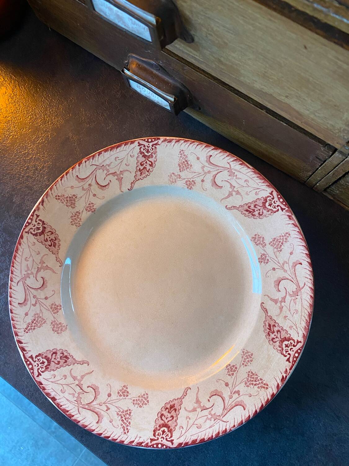 Plate, presentation dish Longwy ironstone