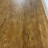 Two-sided oak work table, with 4 drawers