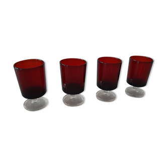 Set of 4 mini Arcoroc Luminarc stemmed glasses