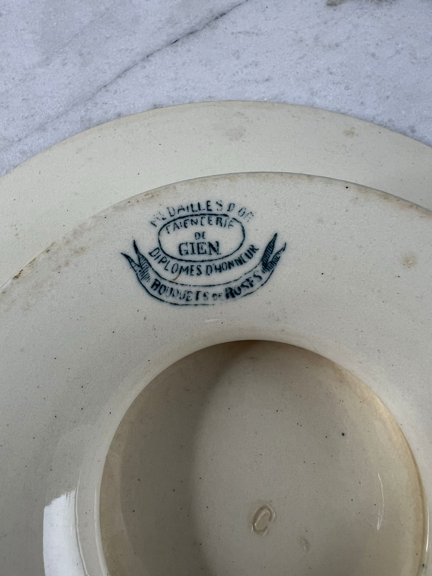 Ironstone gien 1875 bouquet of roses collection - compote dish