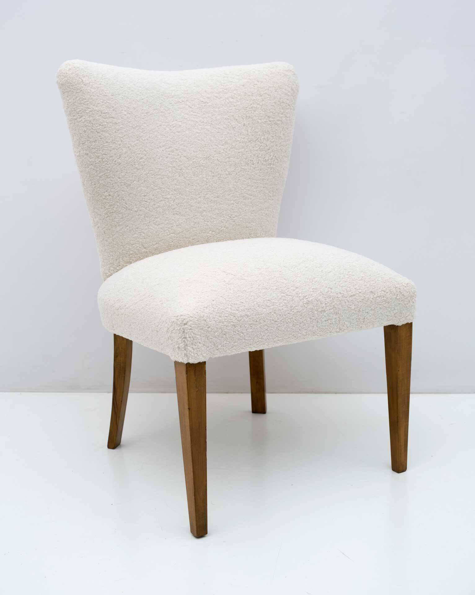 Mid-Century Modern Italian Bouclé Small Armchair, 1950s