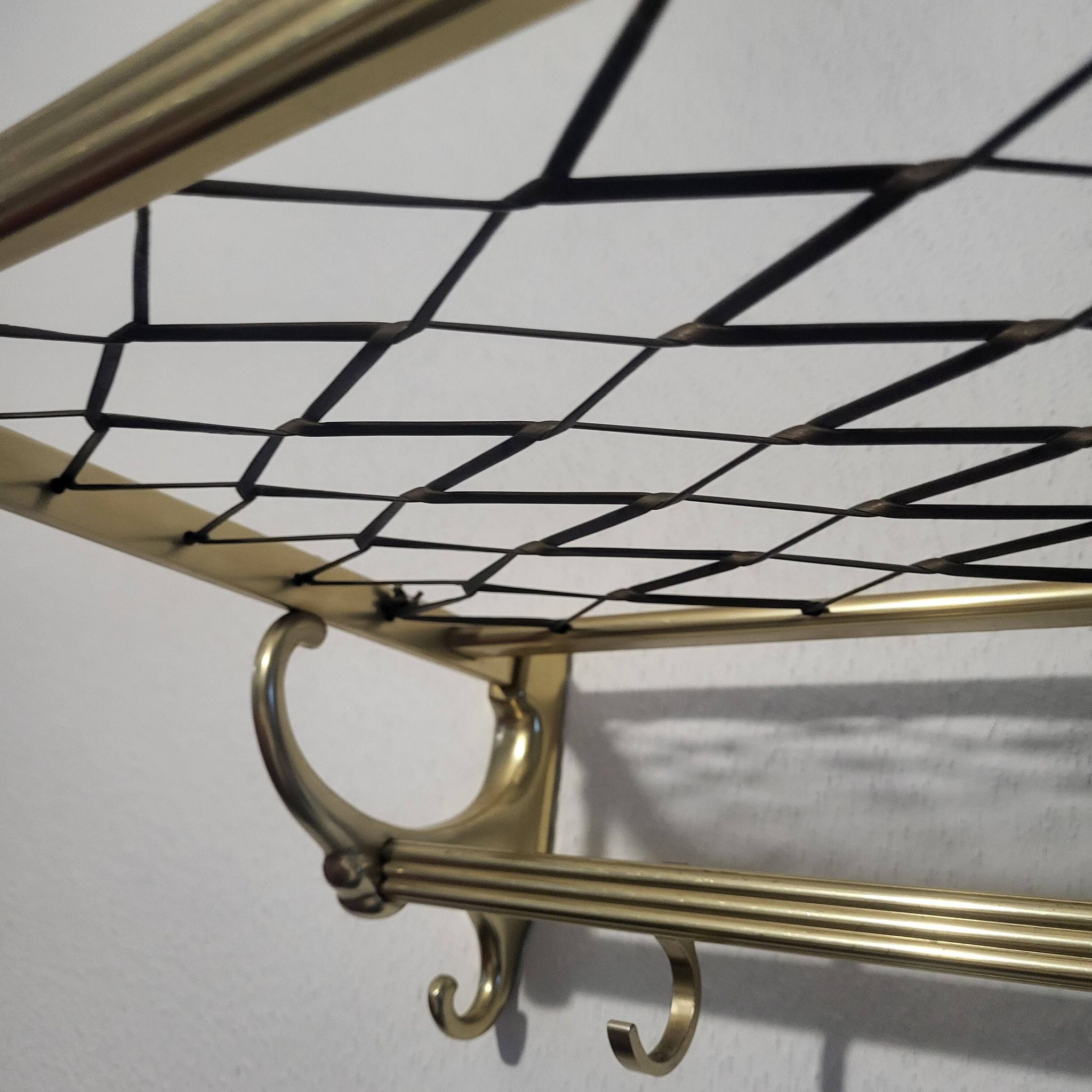 Coat rack in gold aluminum from the 50s and 60s
