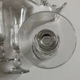 Set de 9 flutes à champagne tulipe Louis Philippe à cotes plates mi 19e