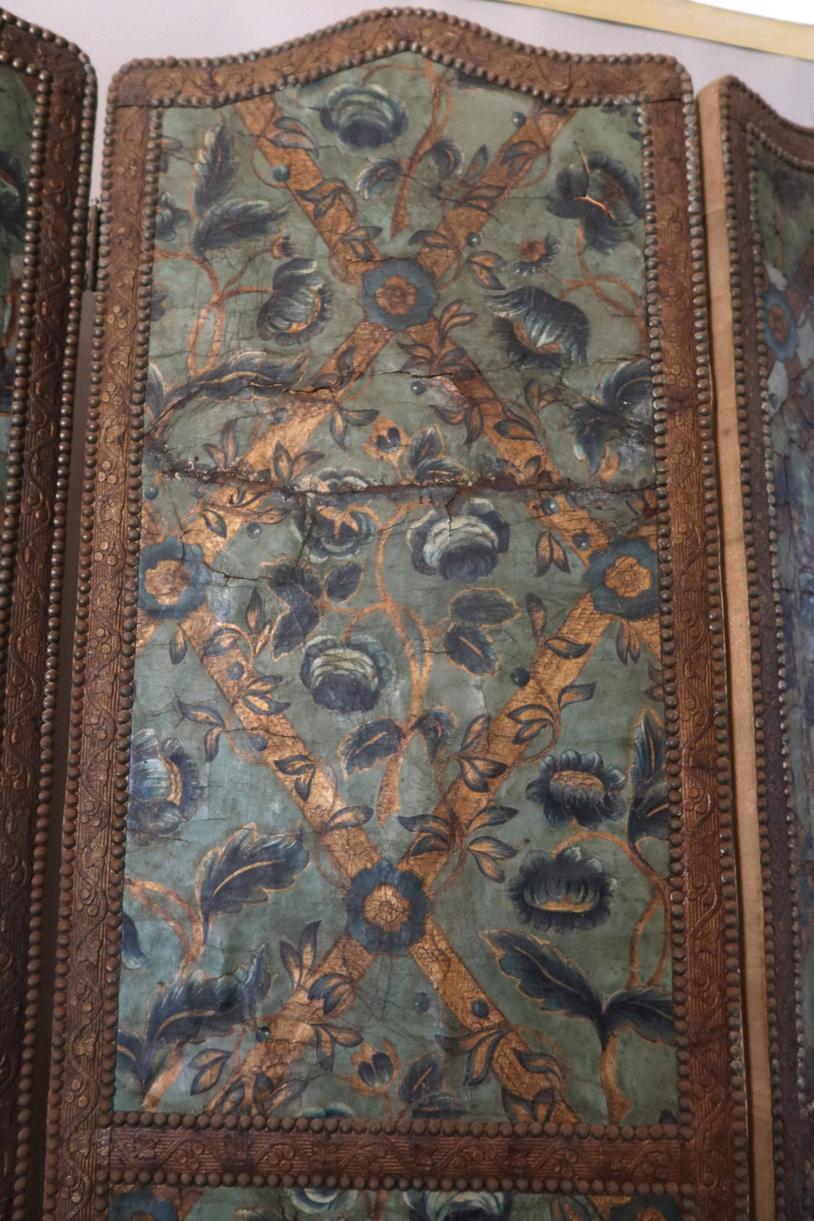 17th century Cordoba leather screen